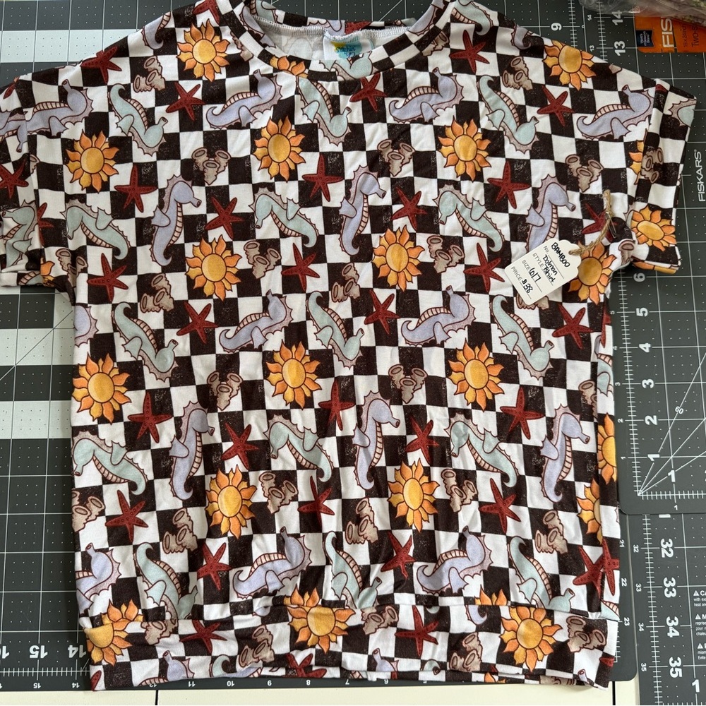 Checkered Ocean animal Patterned Lounge Shirt